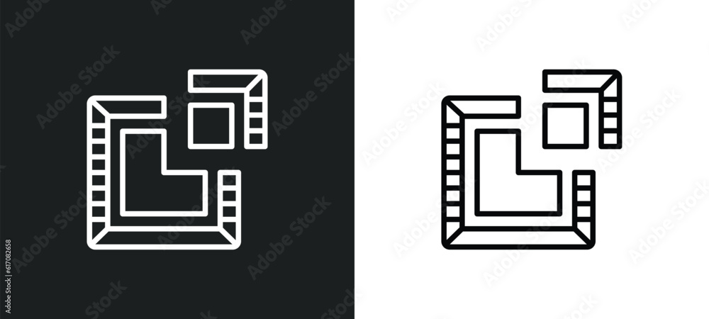 Poster segment line icon in white and black colors. segment flat vector icon from segment collection for we