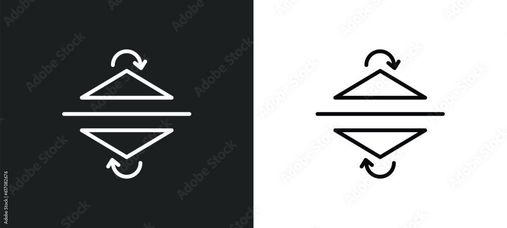 Poster reflection line icon in white and black colors. reflection flat vector icon from reflection collecti