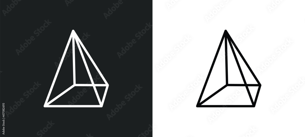 Aufkleber prism line icon in white and black colors. prism flat vector icon from prism collection for web, mob