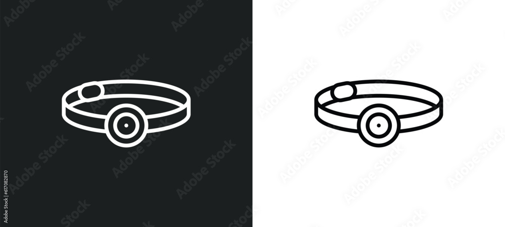 Poster head mirror line icon in white and black colors. head mirror flat vector icon from head mirror colle