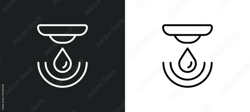 Poster water sensor line icon in white and black colors. water sensor flat vector icon from water sensor co