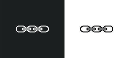 chain line icon in white and black colors. chain flat vector icon from chain collection for web, mobile apps and ui.