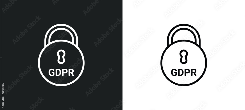 Poster keylock line icon in white and black colors. keylock flat vector icon from keylock collection for we
