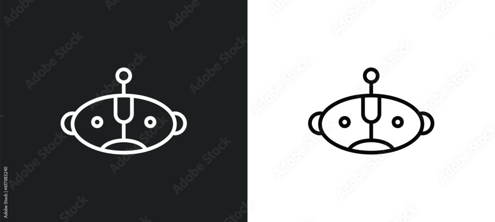 Aufkleber avatar line icon in white and black colors. avatar flat vector icon from avatar collection for web, 