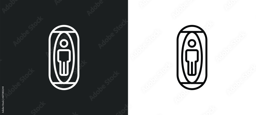 Poster capsule line icon in white and black colors. capsule flat vector icon from capsule collection for we