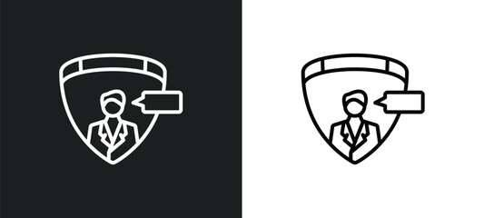 profiling line icon in white and black colors. profiling flat vector icon from profiling collection for web, mobile apps and ui.