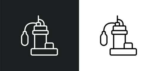sump pump line icon in white and black colors. sump pump flat vector icon from sump pump collection for web, mobile apps and ui.