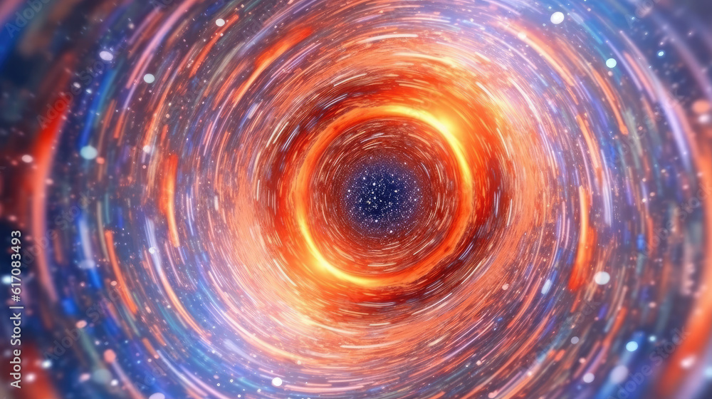 Wall mural red and blue spiral created with generative ai technology