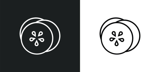 cucumber line icon in white and black colors. cucumber flat vector icon from cucumber collection for web, mobile apps and ui.