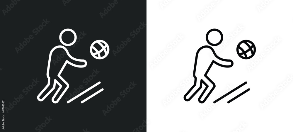 Aufkleber player line icon in white and black colors. player flat vector icon from player collection for web, 