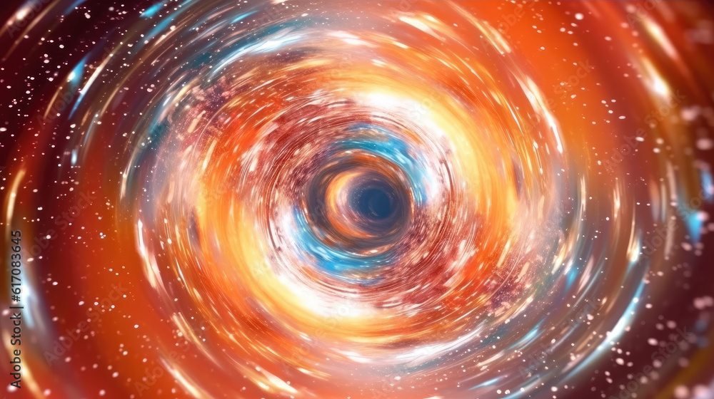 Wall mural red spiral galaxy created with generative ai technology