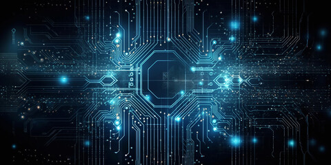 Obraz premium background in digital electronic circuit board or holography style. Generative AI