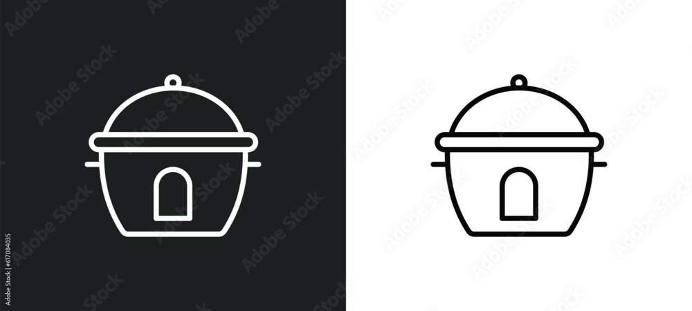 Poster boiler line icon in white and black colors. boiler flat vector icon from boiler collection for web, 