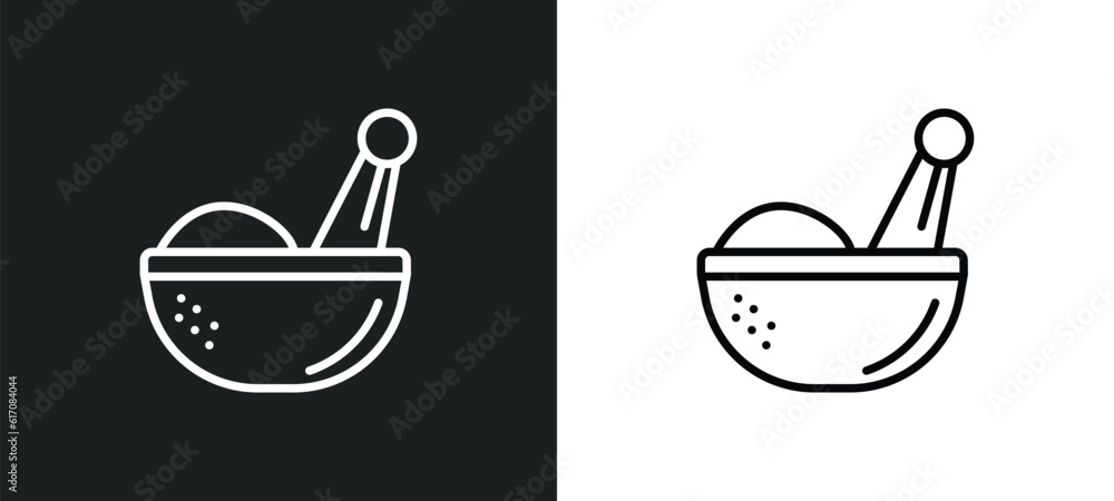 Poster spices line icon in white and black colors. spices flat vector icon from spices collection for web, 