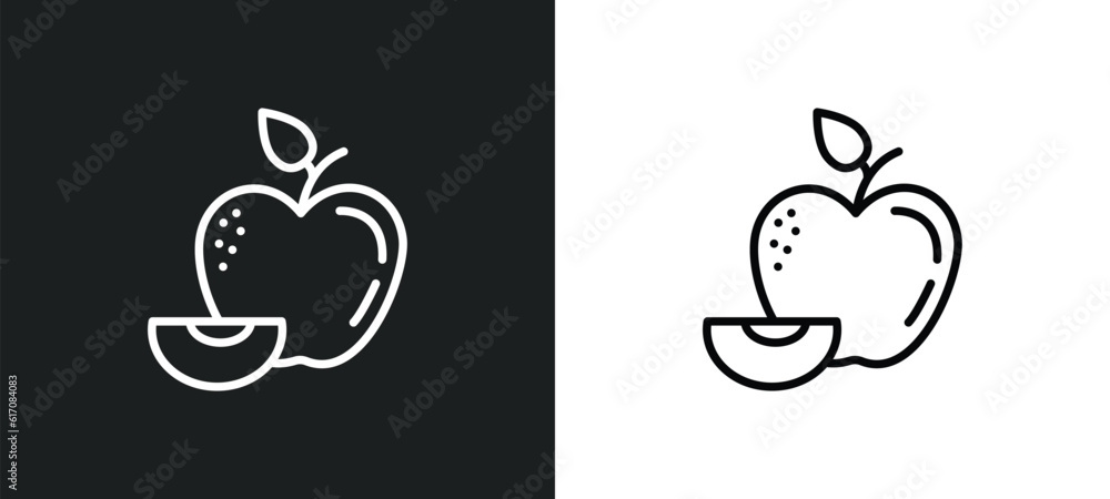Poster leaf line icon in white and black colors. leaf flat vector icon from leaf collection for web, mobile