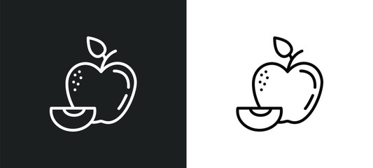 leaf line icon in white and black colors. leaf flat vector icon from leaf collection for web, mobile apps and ui.