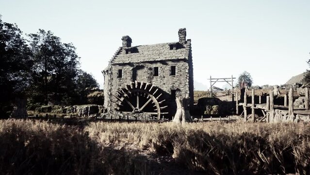 An old abandoned farm cottage on Bodmin Moor in Cornwall - vintage effect
