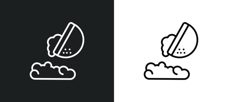 fallen line icon in white and black colors. fallen flat vector icon from fallen collection for web, mobile apps and ui.
