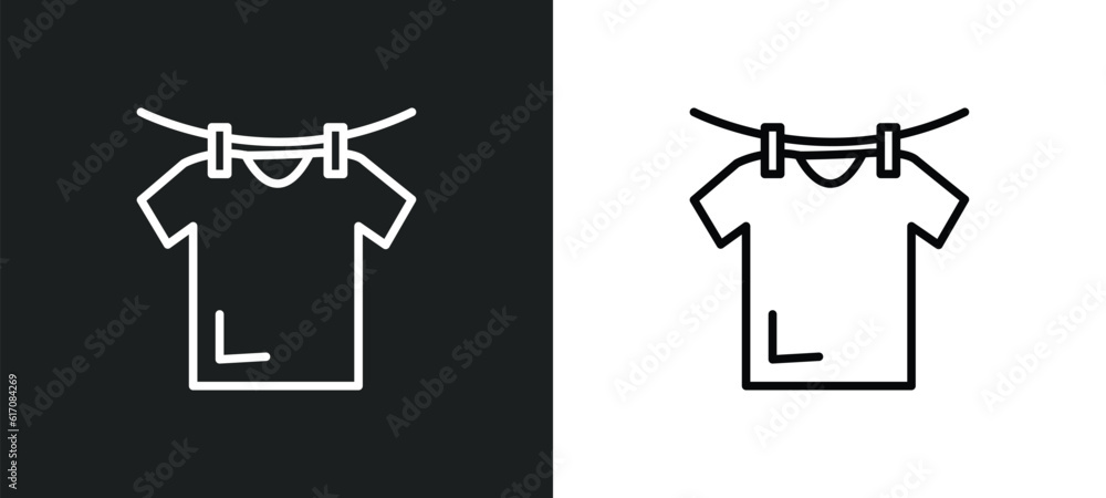 Poster drying line icon in white and black colors. drying flat vector icon from drying collection for web, 