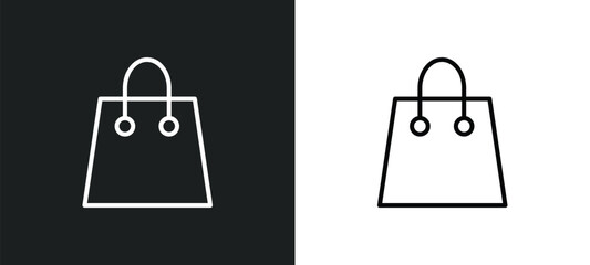 paper bag line icon in white and black colors. paper bag flat vector icon from paper bag collection for web, mobile apps and ui.