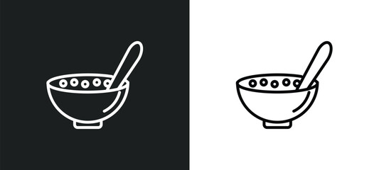 cereal line icon in white and black colors. cereal flat vector icon from cereal collection for web, mobile apps and ui.