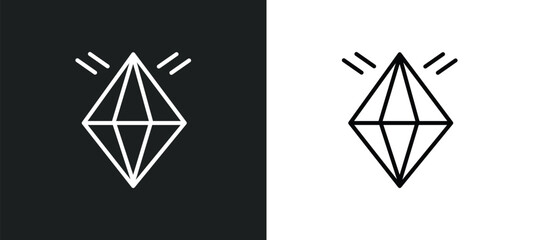 jewel line icon in white and black colors. jewel flat vector icon from jewel collection for web, mobile apps and ui.