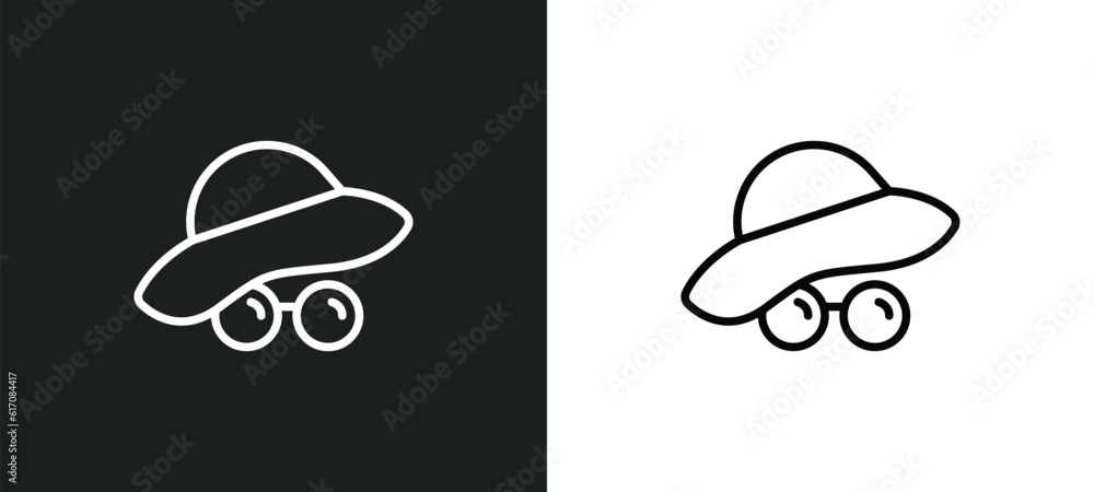 Poster style line icon in white and black colors. style flat vector icon from style collection for web, mob