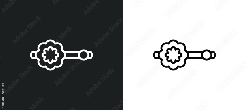 Poster stud line icon in white and black colors. stud flat vector icon from stud collection for web, mobile