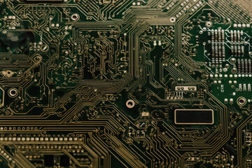 Technological Complexity: A Detailed Circuit Board Close-Up. Generative AI