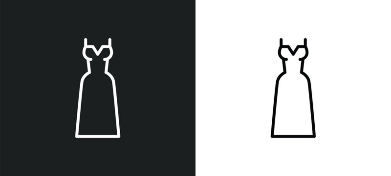 elegante line icon in white and black colors. elegante flat vector icon from elegante collection for web, mobile apps and ui.