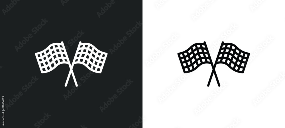 Poster line icon in white and black colors. flat vector icon from collection for web, mobile apps and