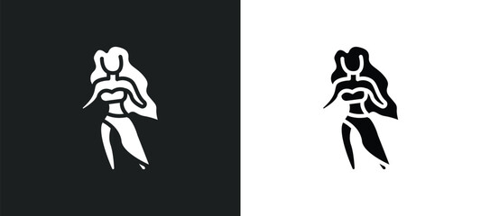 line icon in white and black colors. flat vector icon from collection for web, mobile apps and