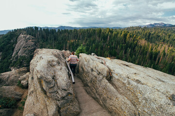 hiking in the mountains