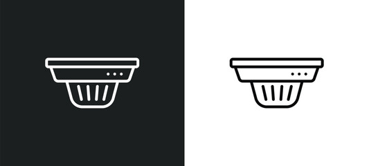 smoke detector line icon in white and black colors. smoke detector flat vector icon from smoke detector collection for web, mobile apps and ui.