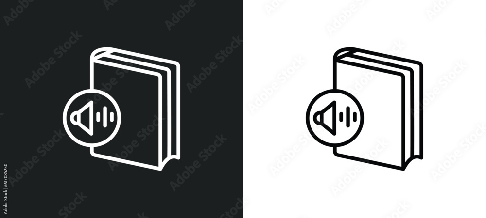 Poster muted book line icon in white and black colors. muted book flat vector icon from muted book collecti