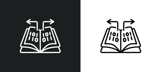 data funnelling line icon in white and black colors. data funnelling flat vector icon from data funnelling collection for web, mobile apps and ui.