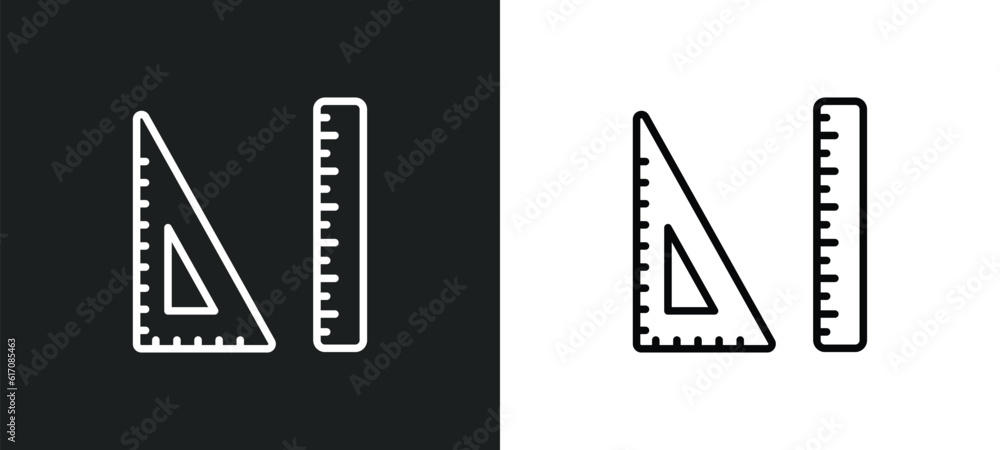 Poster square line icon in white and black colors. square flat vector icon from square collection for web, 