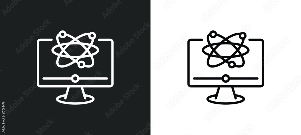 Poster educational platform line icon in white and black colors. educational platform flat vector icon from