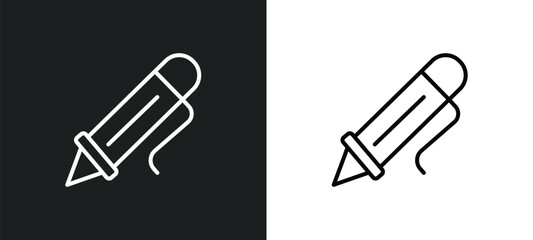 ballpoint pen line icon in white and black colors. ballpoint pen flat vector icon from ballpoint pen collection for web, mobile apps and ui.