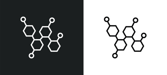 chemical content line icon in white and black colors. chemical content flat vector icon from chemical content collection for web, mobile apps and ui. - obrazy, fototapety, plakaty