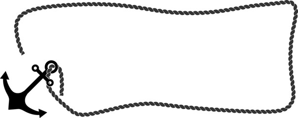 Anchor circular rope frame with copy space fot text or design © Sutana