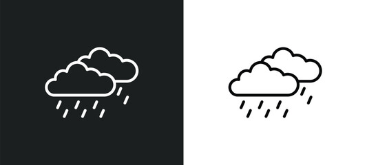 raining line icon in white and black colors. raining flat vector icon from raining collection for web, mobile apps and ui.
