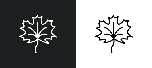 m leaf line icon in white and black colors. m leaf flat vector icon from m leaf collection for web, mobile apps and ui.