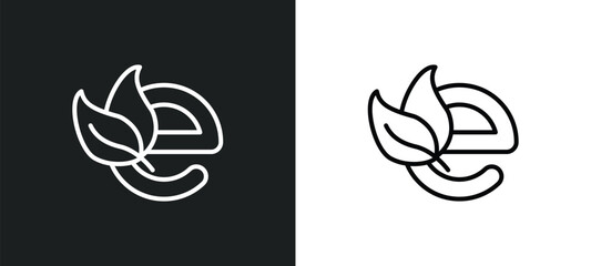 eco e line icon in white and black colors. eco e flat vector icon from eco e collection for web, mobile apps and ui.