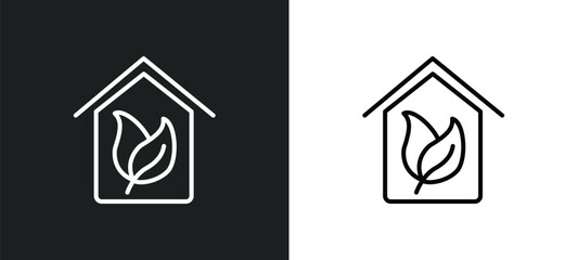 green house line icon in white and black colors. green house flat vector icon from green house collection for web, mobile apps and ui.