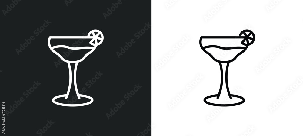 Poster cosmopolitan line icon in white and black colors. cosmopolitan flat vector icon from cosmopolitan co