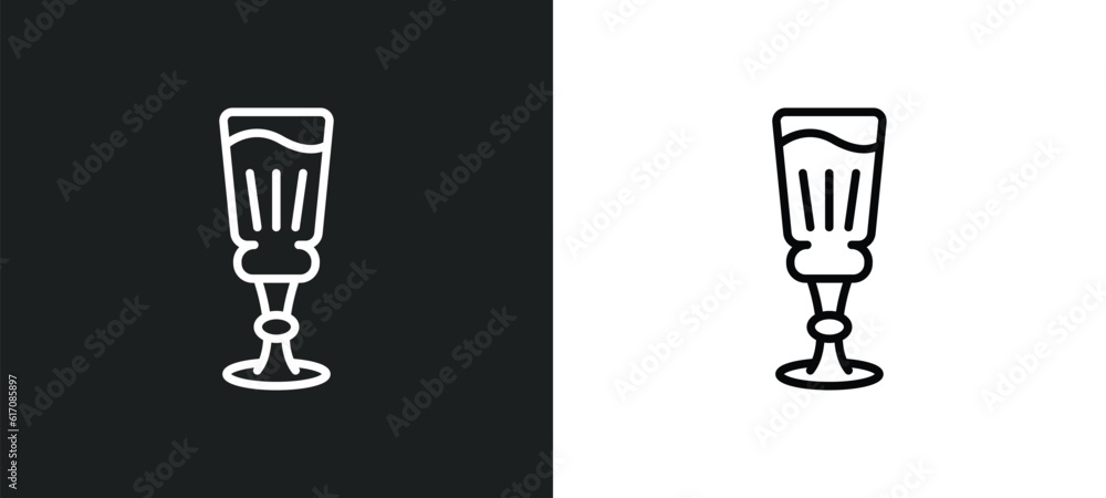 Poster absinthe line icon in white and black colors. absinthe flat vector icon from absinthe collection for
