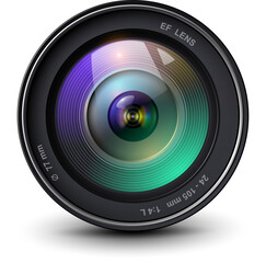 camera photo lens, 3d icon illustration.
