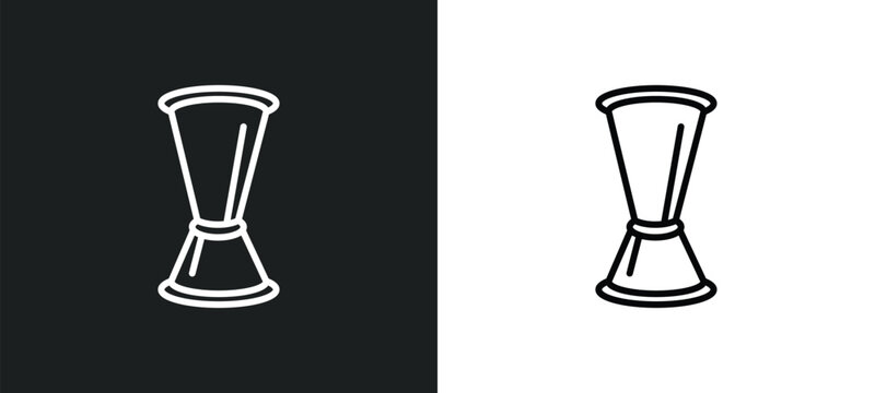 jigger line icon in white and black colors. jigger flat vector icon from jigger collection for web, mobile apps and ui.