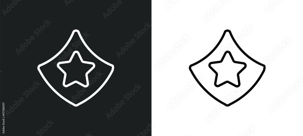 Poster prefect line icon in white and black colors. prefect flat vector icon from prefect collection for we